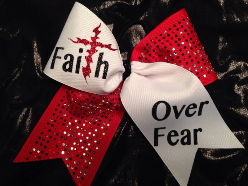 Glaube Über Angst Strass Jubeln Bogen - 3 "Kristall Bling von SweetAngelDreamBows