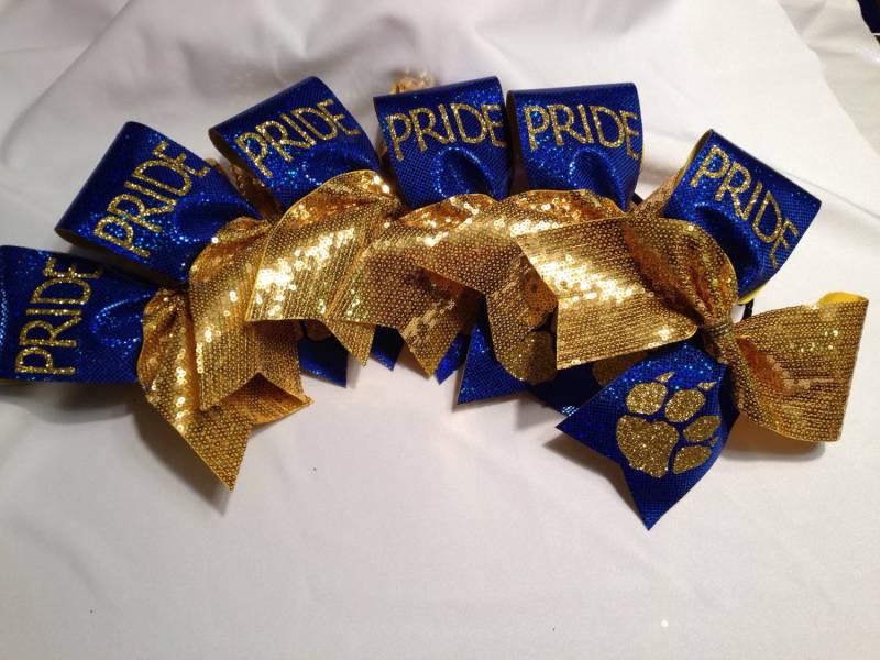 Paillettenschleife Personalisierter Text & Pfotenabdruck, 7, 5 cm Ripsband von SweetAngelDreamBows