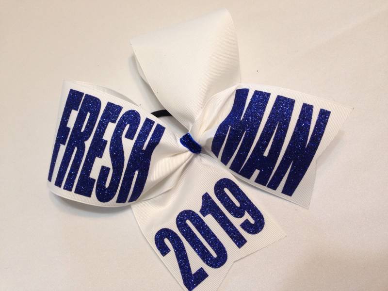 Personalisierte Freshman Cheer Bow Weißes Ripsband von SweetAngelDreamBows