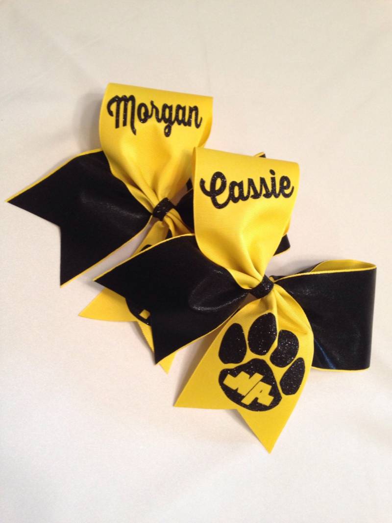 Personalisierte Paw Print Cheer Bow North Allegheny Colors, 3 "Band von SweetAngelDreamBows