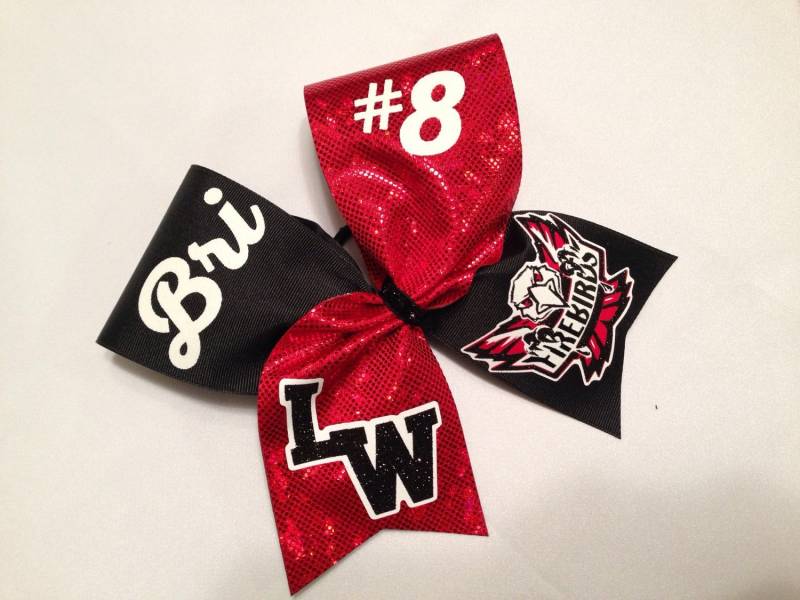 Personalisierte Schulmaskottchen Jubeln Schleife Team Farben & Nummer von SweetAngelDreamBows