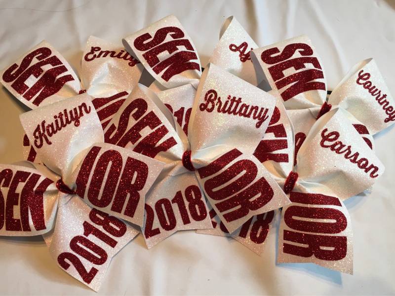 Personalisierte Senior Glitter Cheer Bow Benutzerdefinierte Farben & Name von SweetAngelDreamBows