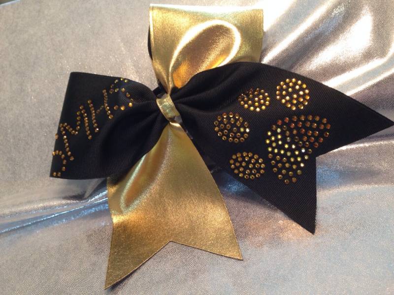 Personalisierte Strass Paw Cheer Bow High School Team Farben von SweetAngelDreamBows