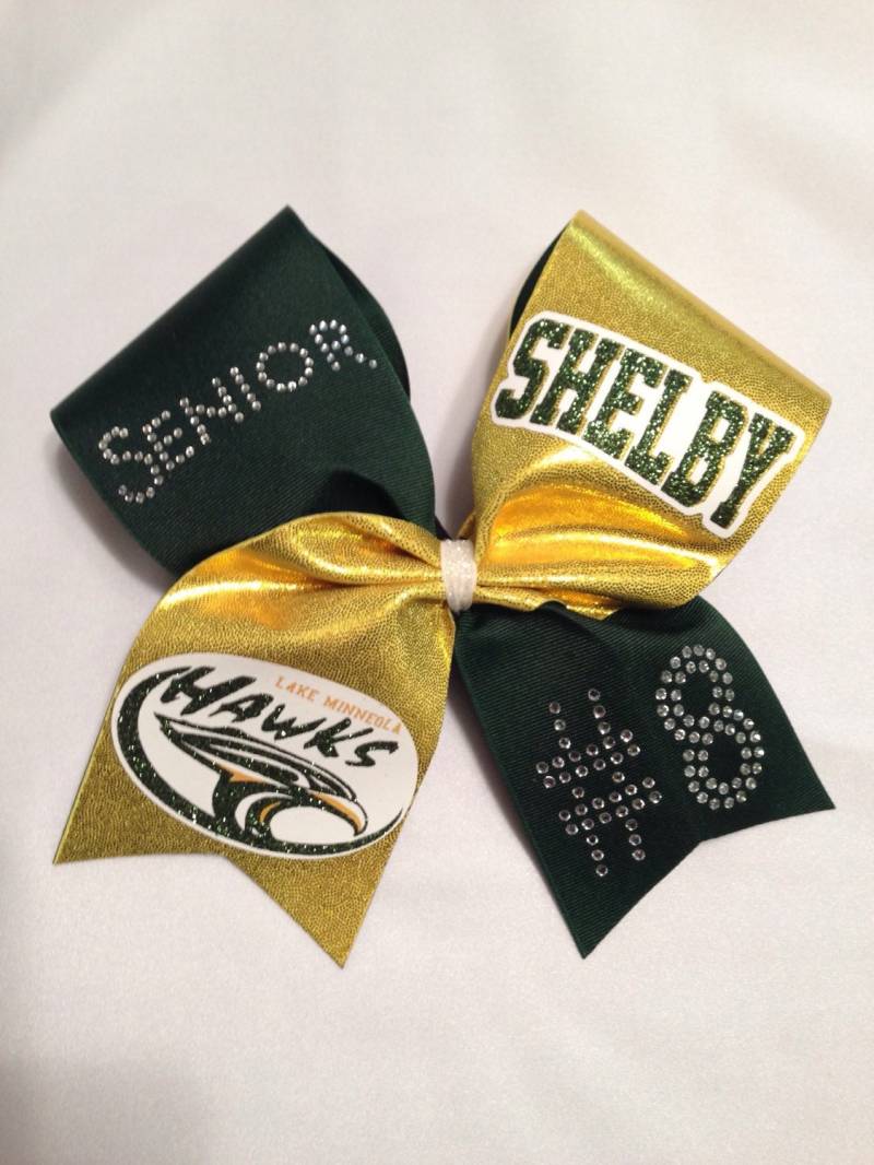 Personalisierte Strass Schleife Bogen Maskottchen Logo, Schulfarben von SweetAngelDreamBows