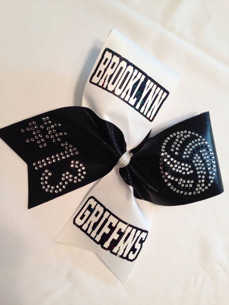 Personalisierter Rhinestone-Volleyball-Jubelbogen Teamfarben von SweetAngelDreamBows