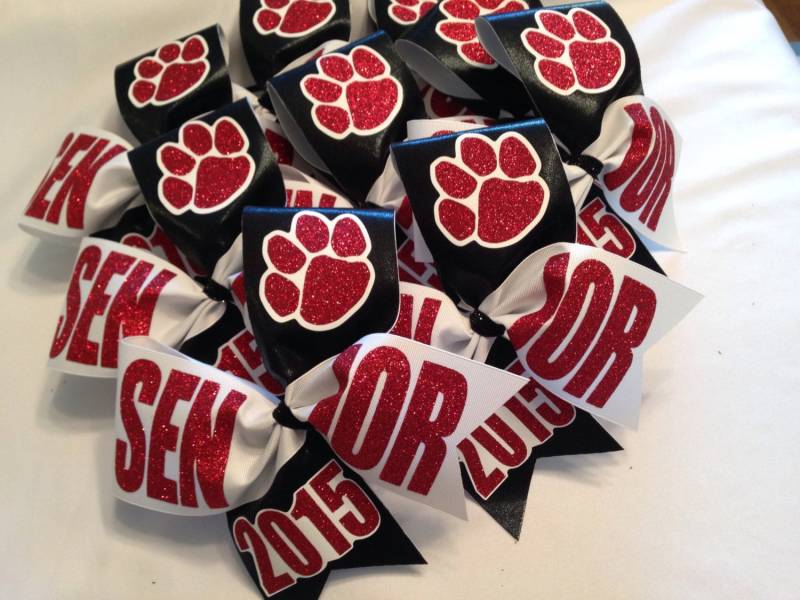 Senior Pfotenabdruck Schleife Stoffschleife, Pony-O von SweetAngelDreamBows