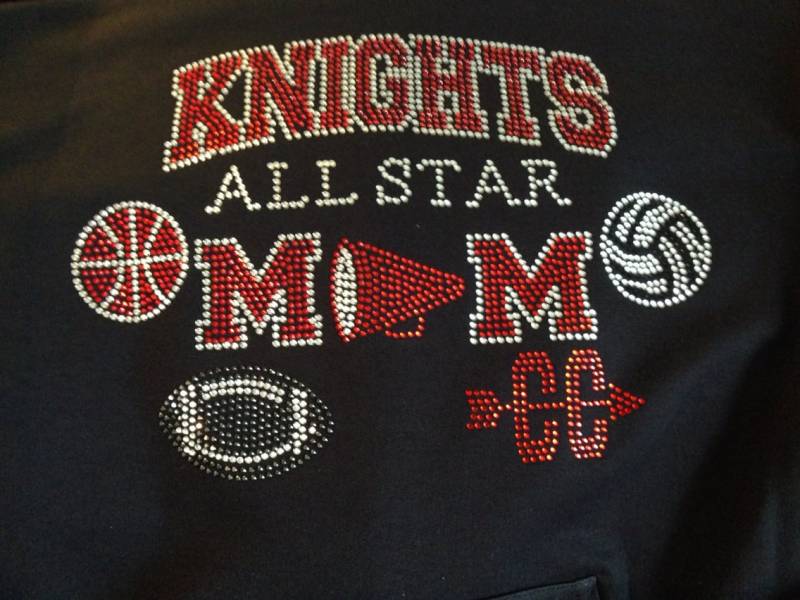 Strass Alle Sterne Mom Sport Shirt Personalisierte Team Hemd von SweetAngelDreamBows