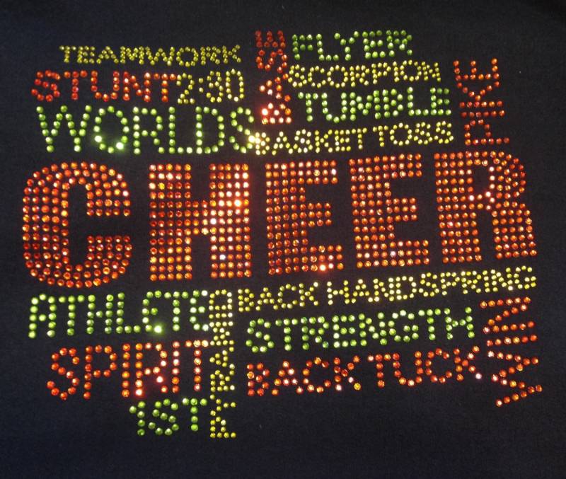 strass Cheerleader Shirt Glitzernde Jubelbegriffe, Weiche Baumwolle von SweetAngelDreamBows