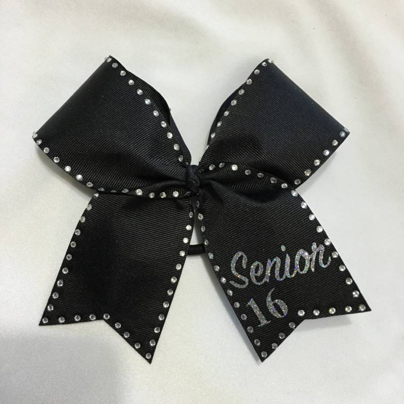 strass Senior Bow Glitzer-Text, Kristallziere, 7, 5 cm Schleife von SweetAngelDreamBows