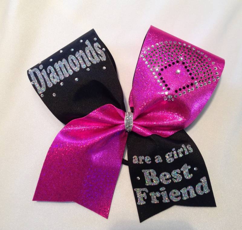 strass Softball Cheer Bow Diamant Design, Ripsband von SweetAngelDreamBows