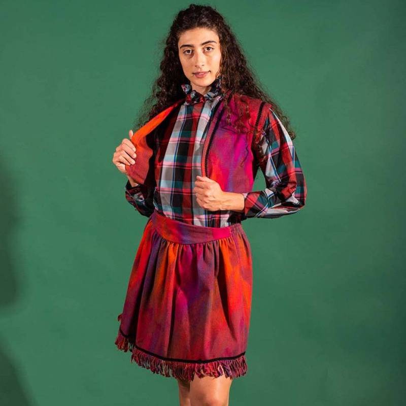 60Er Jahre Aquarell Jeans Mini Zweiteiler Set | Große Vintage von SweetDahliaVintage