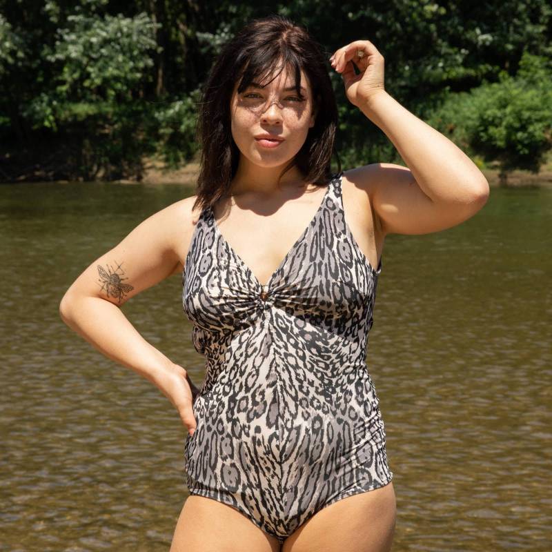 70Er Jahre Leopard Badeanzug | C Oder D Tasse Vtg Vintage von SweetDahliaVintage
