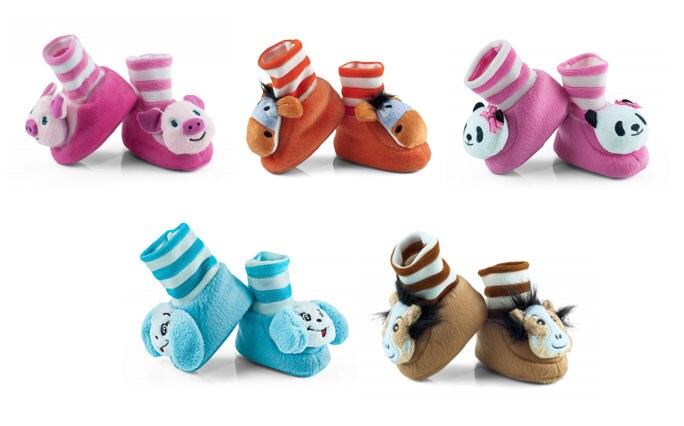 Süße Baby Schuhe 0-6 Monate 6-12 Hausschuhe Mit Russel Weich Neu von SweetDayFashion