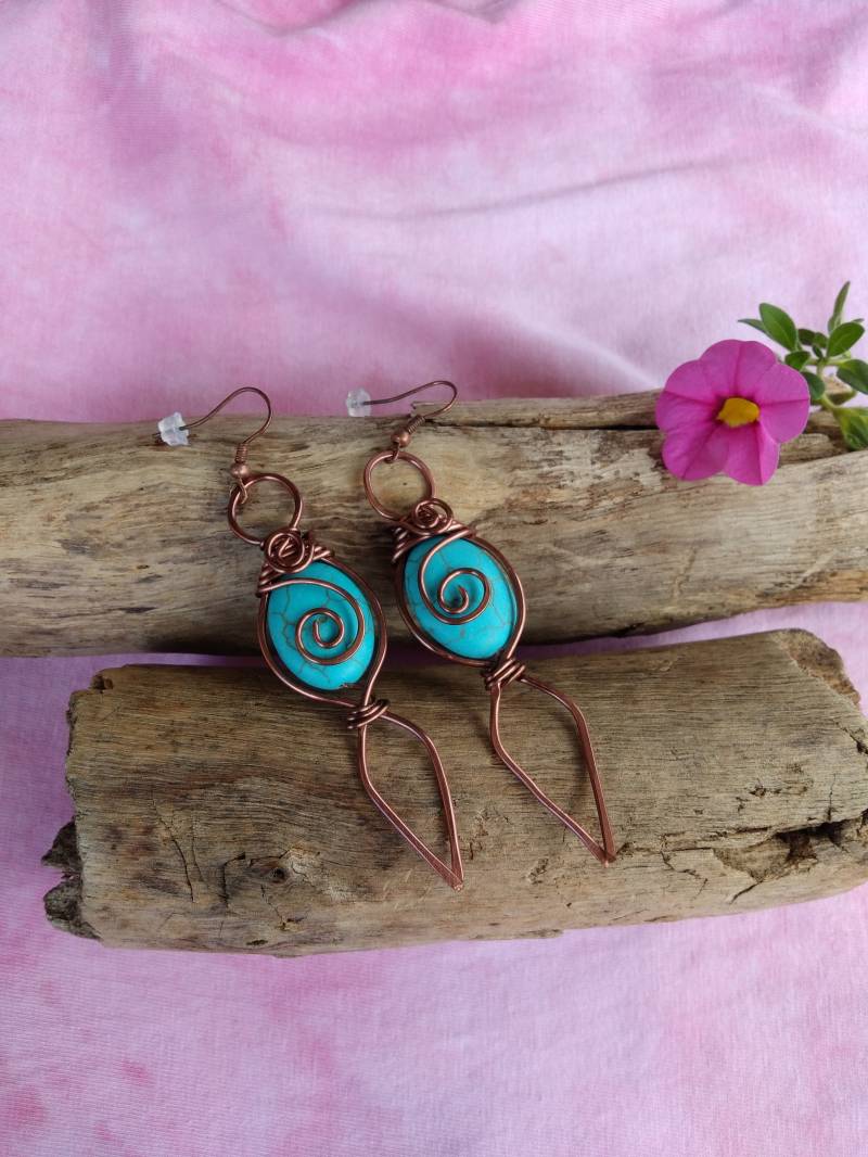 Türkis Cooper Boho Ohrringe von SweetGoddessJewels