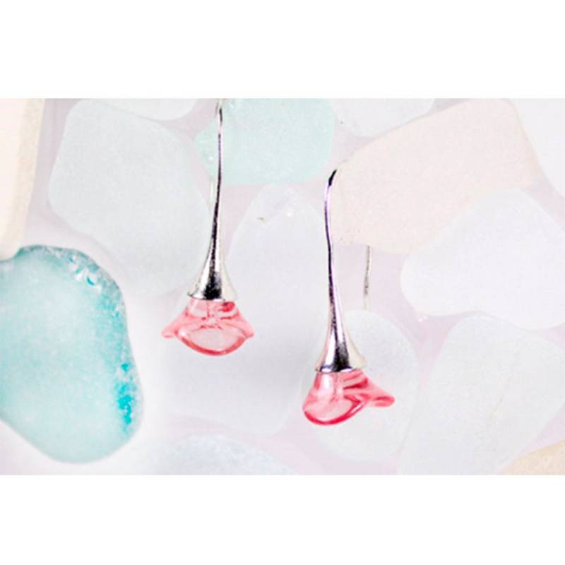 Candy Pink Schmuck - Tägliche Ohrringe Quarz Silber Minimalismus Blumen Braut Festlicher Tropfen Jahrestag Geschenke von SweetLine