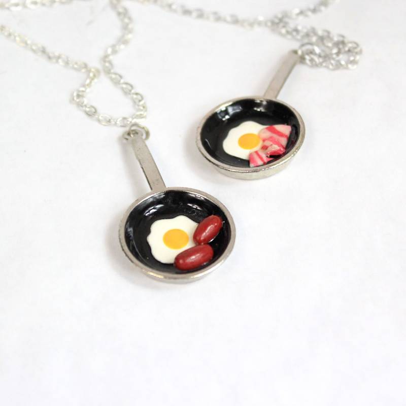 Frühstücks Essen Halskette Für Bruder - Lustiger Schmuck Ihn Papa Anhänger Beste Freundin Geschenk Kollegen Männer Festival von SweetLine