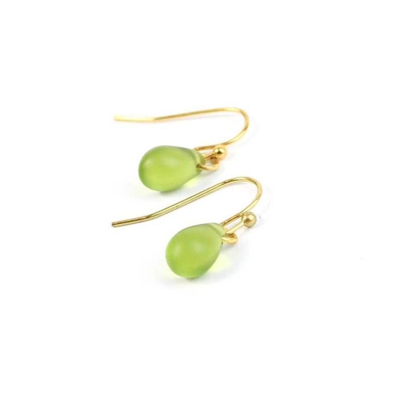 Gold Ohrringe Für Freundin - Grüne Sie Grüner Schmuck Geschenk Tochter Schlichte Smaragd Tropfen Mini von SweetLine