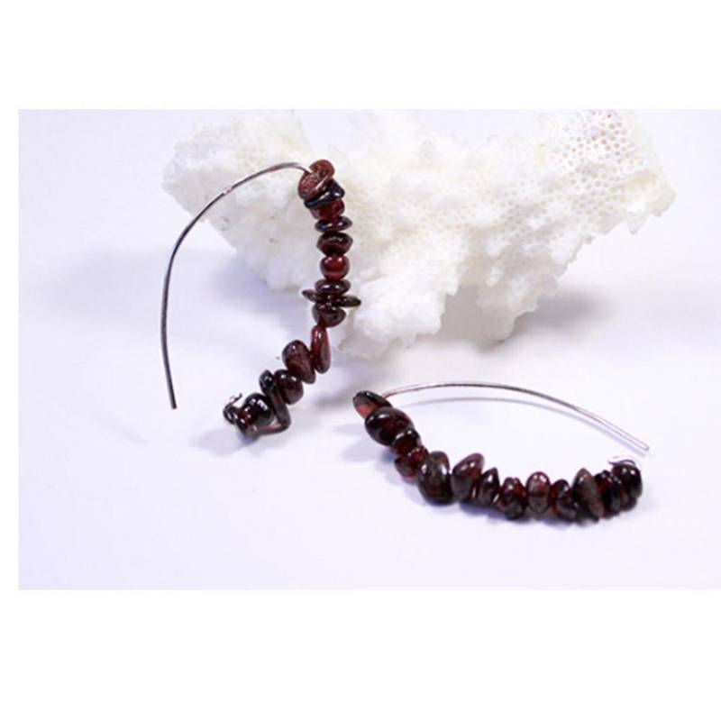 Granat Ohrringe Lange Geburtsstein Cluster Schmuck Geschenk Oma - Dunkelrote Für Mutter Chips Valentinstag Geschenke von SweetLine