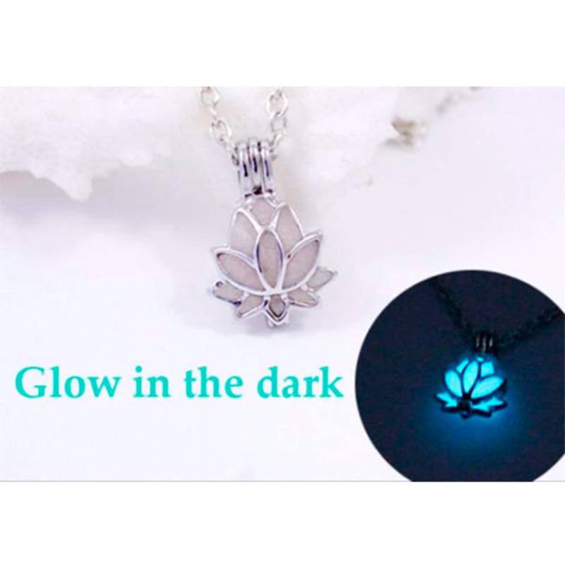 Lotus Charm Kette Himmel - Blauer Anhänger Glow in The Dark Kawaii Geschenk Für Sie Elfen Fee Schmuck Kinder Tochter Pandora Blume von SweetLine