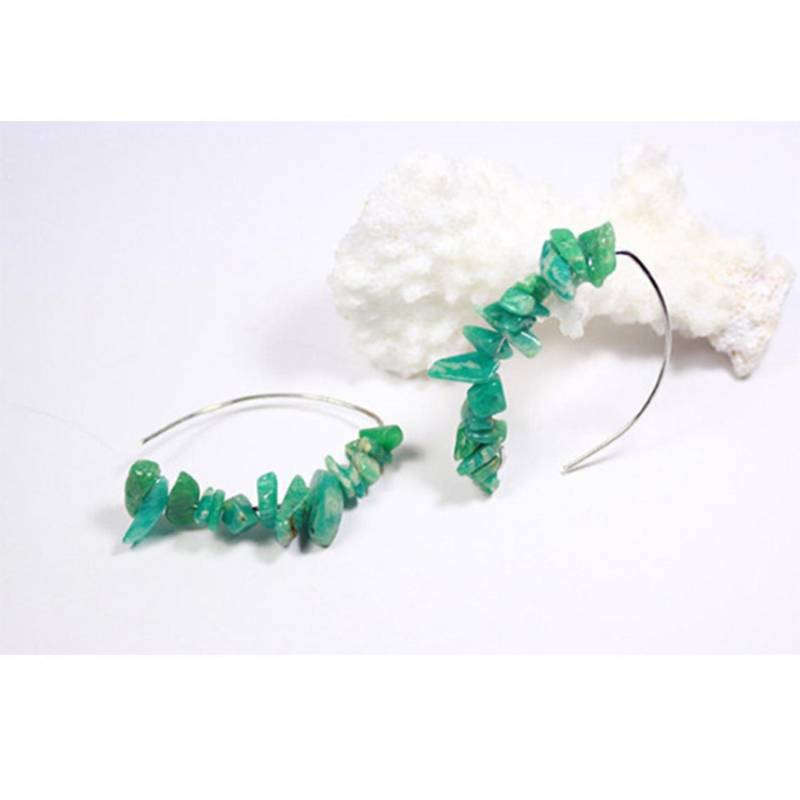 Nephrit Stein Ohrringe - Boho Grün Fett Baumelt Schmuck Statement Jade Tropfen Langen Alltagsohr von SweetLine