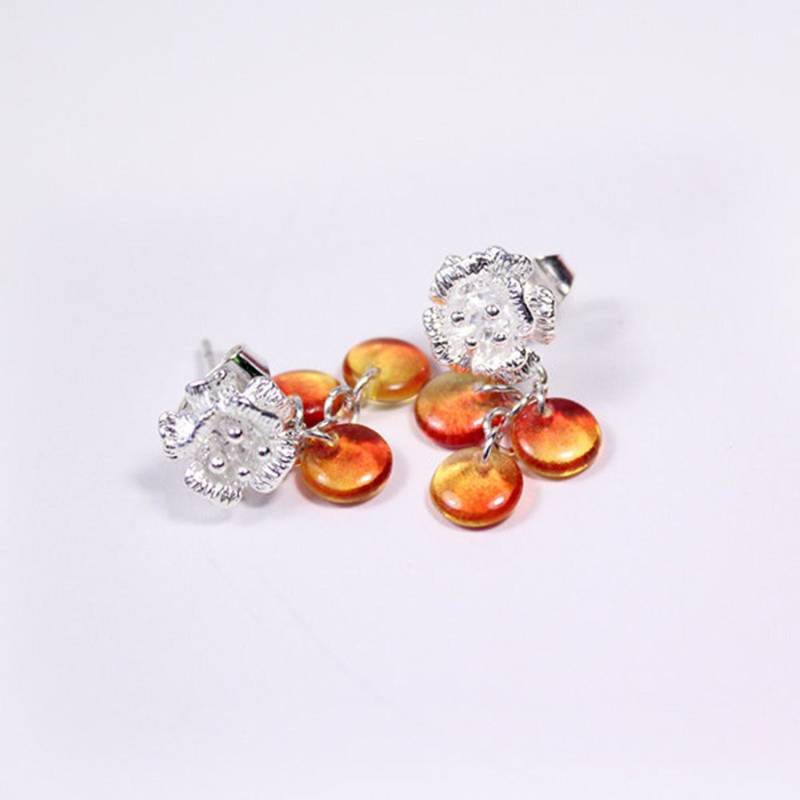 Orange Ohrstecker Alltag Schmuck Trends - Süße Rote Kleine Perlen Tropfen Kind Ohrringe Anti-Allergen Weihnachtsgeschenk von SweetLine
