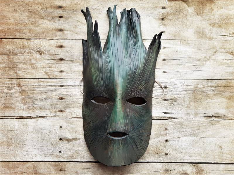 Ledermaske - Maskenmaske Herren Steampunk Maske Baummaske Halloween Pagan Gruselige Kostüm Accessoire von SweetPeaByJess