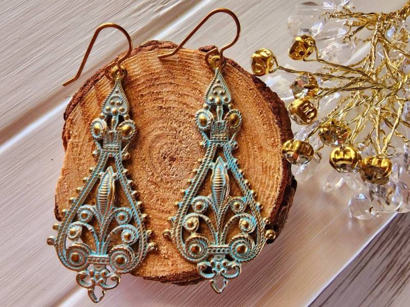 Mintgrüne Filigrane Ohrringe, Zierliche Mintgrüne Etrusker Mintgrüner Schmuck Mintgrüne Filigrane Ohrringe, Zierliche Mintgrüne Etrusker Mintgrüner Schmuck von SweetPeaNPosh
