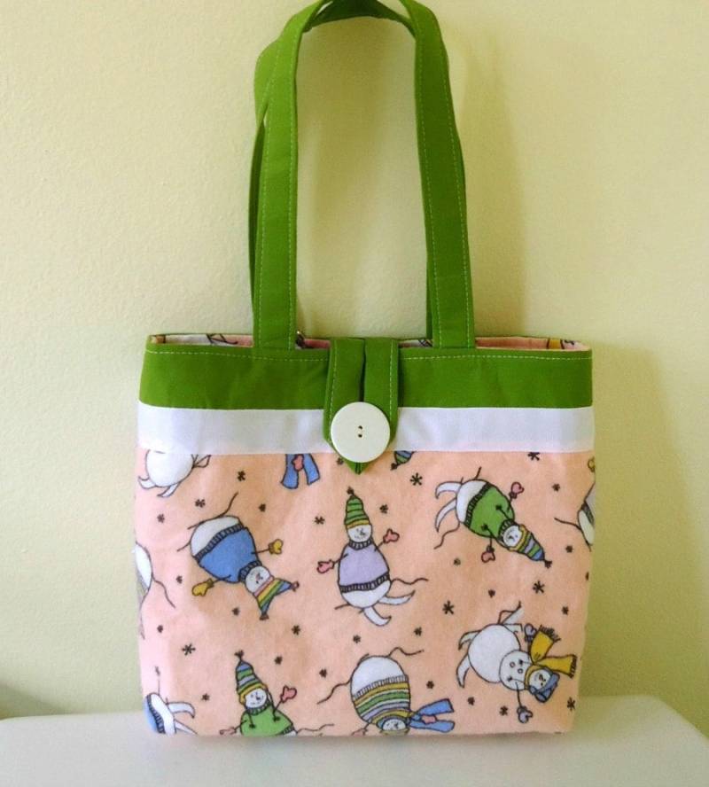 Schneemann Geldbörse Niedliche Handtasche Mit Schneemännern in Pullovern Und Handschuhen von SweetPeaPurseCompany