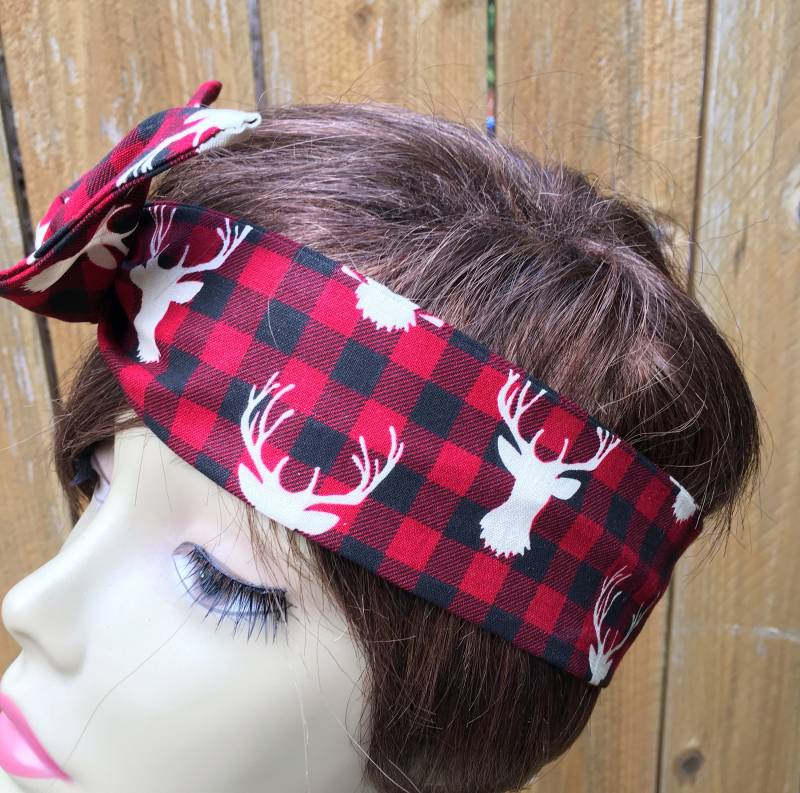 Herbst Flanell Buck Hirsch Wired Dolly Schleife Draht Stirnband Rockabilly Haar Schal Bandanna Herbst Flanell Buck Hirsch Wired Dolly Schleife Draht Stirnband Rockabilly Haar Schal Bandanna von SweetPeasNattitudes