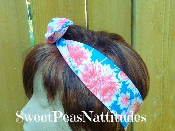 "Wired Dolly Bow Draht Stirnband "Neu"Resort Print Rockabilly Draht-Schal." von SweetPeasNattitudes