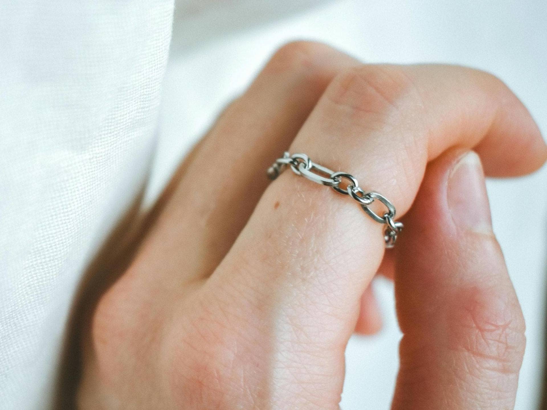 Jun/Edelstahlkettenring | Chainring Kettenglieder Ring in Silber-Platin 3mm Breit von SweetShadowArt