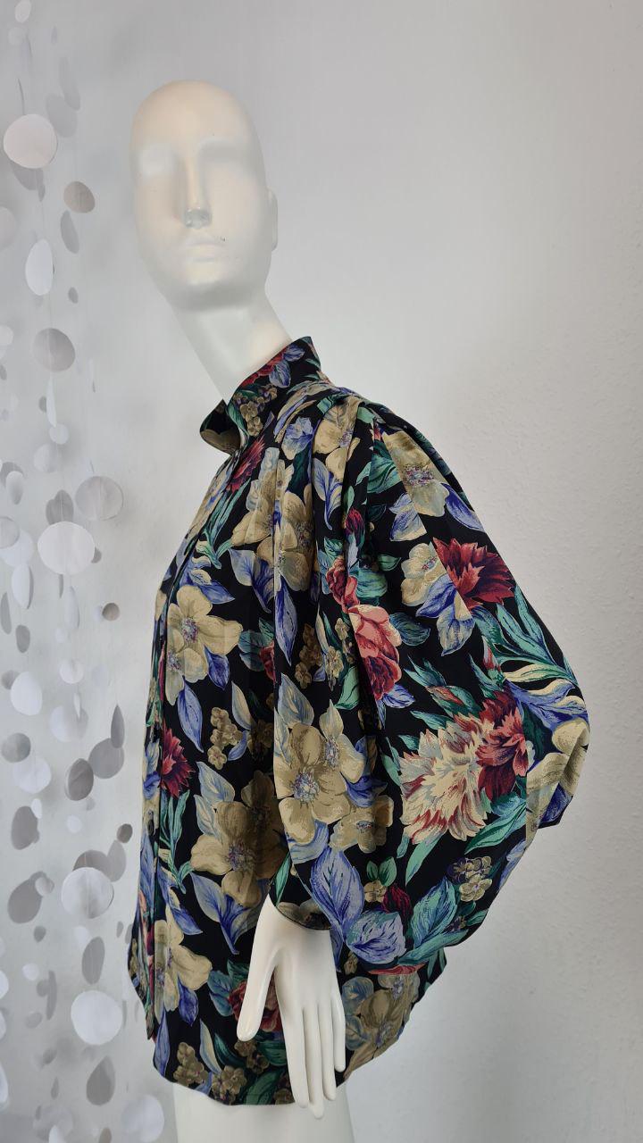 Seidenbluse Mit Blumenmuster Vintage 80Er Jahre Danielle Dumar Maximalist Top von SweetSpotVintageChic