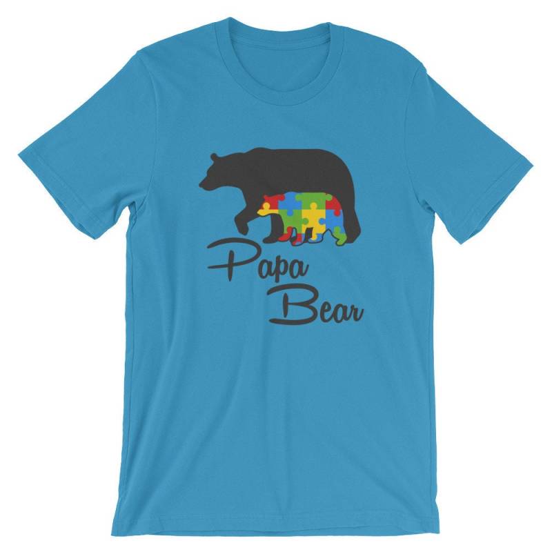 Papa Bär Autismus/Kurzarm T-Shirt Vater Bewusstsein März Puzzle Kleidung von SweetTeabyMarcy