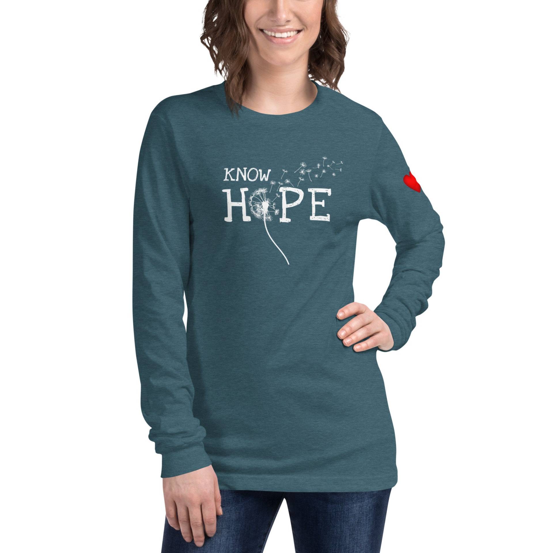 Know Hope Pustezahn Herz Langarm T-Shirt von SweetTeesEtc