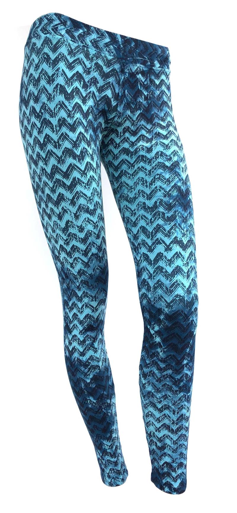 Blaue Chevron Baumwolle Stretch Legging/Yoga Boho Hose Festival Fashion Süße Tugenden von SweetVirtuesClothing