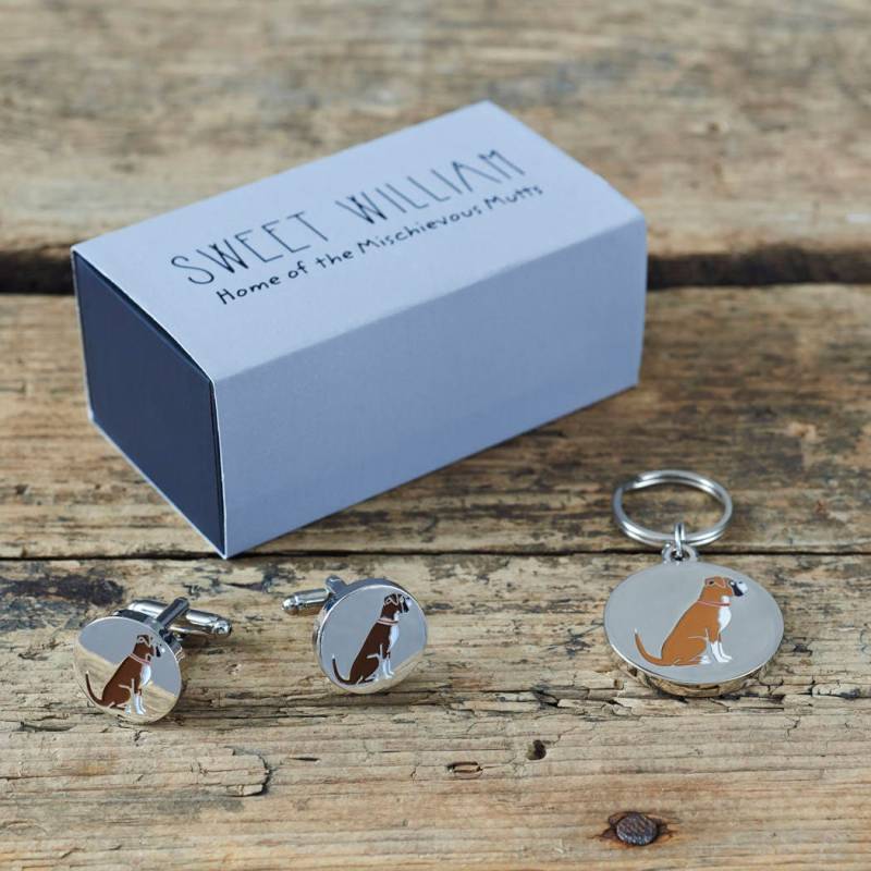 Boxer Manschettenknöpfe Und Hundeanhänger Set von SweetWilliamLondon