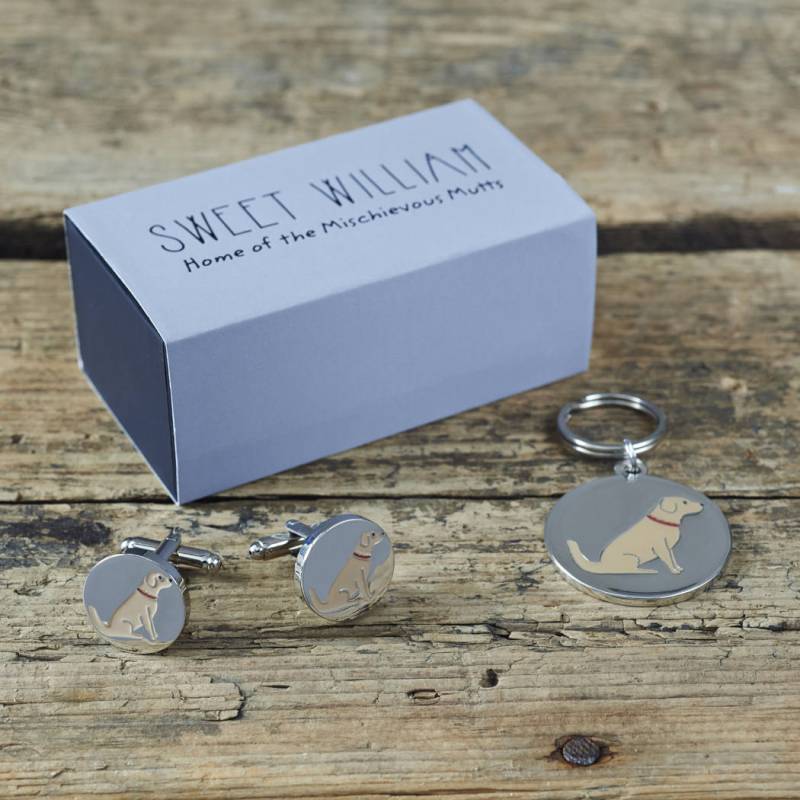 Golden Retriever Manschettenknöpfe Und Hundemarke Im Set von SweetWilliamLondon