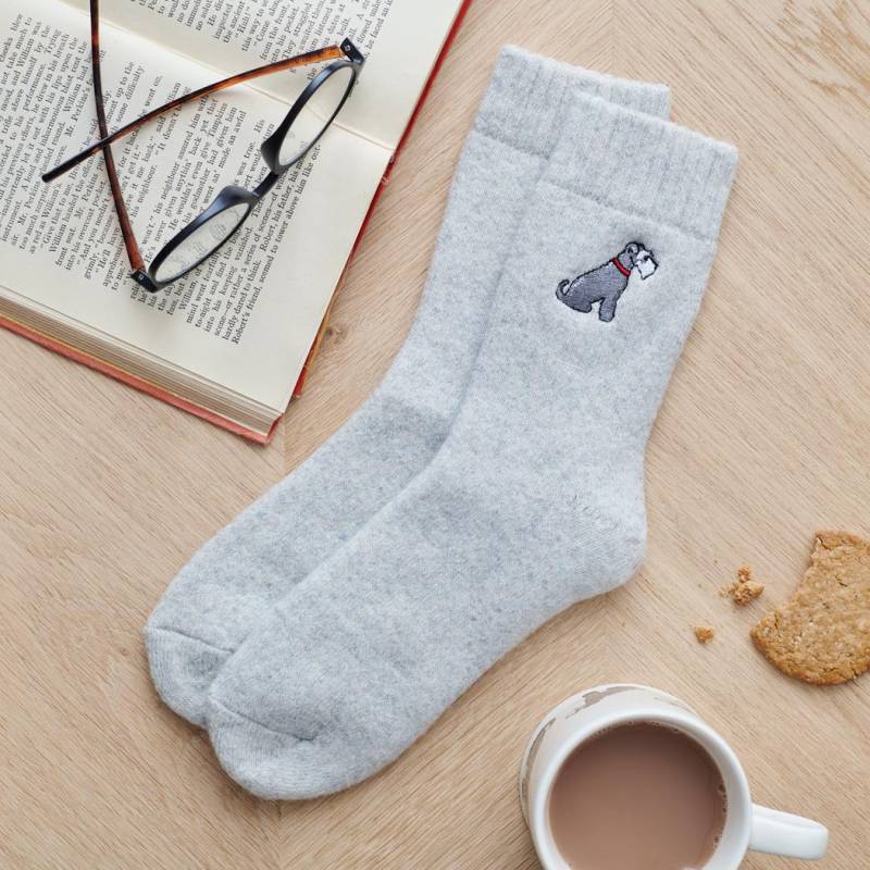 Graue Wandersocken Mit Schnauzer von SweetWilliamLondon