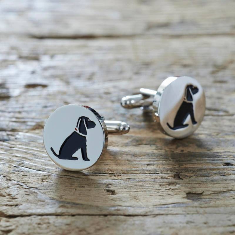 Schwarze Cocker Spaniel Manschettenknöpfe von SweetWilliamLondon