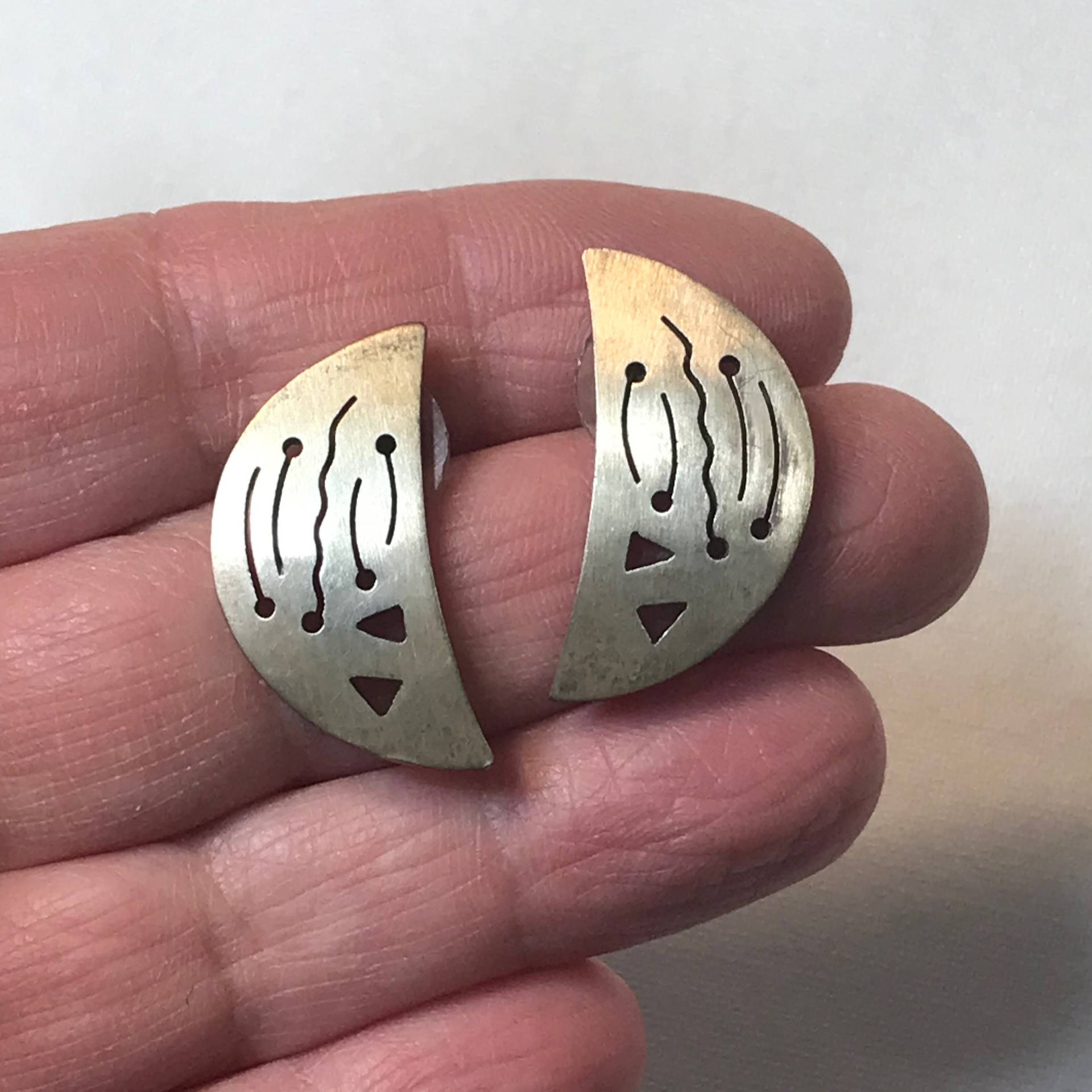 Sterling Silber Ohrringe, Mond Und Sternschnuppen von SweetWrensVintage