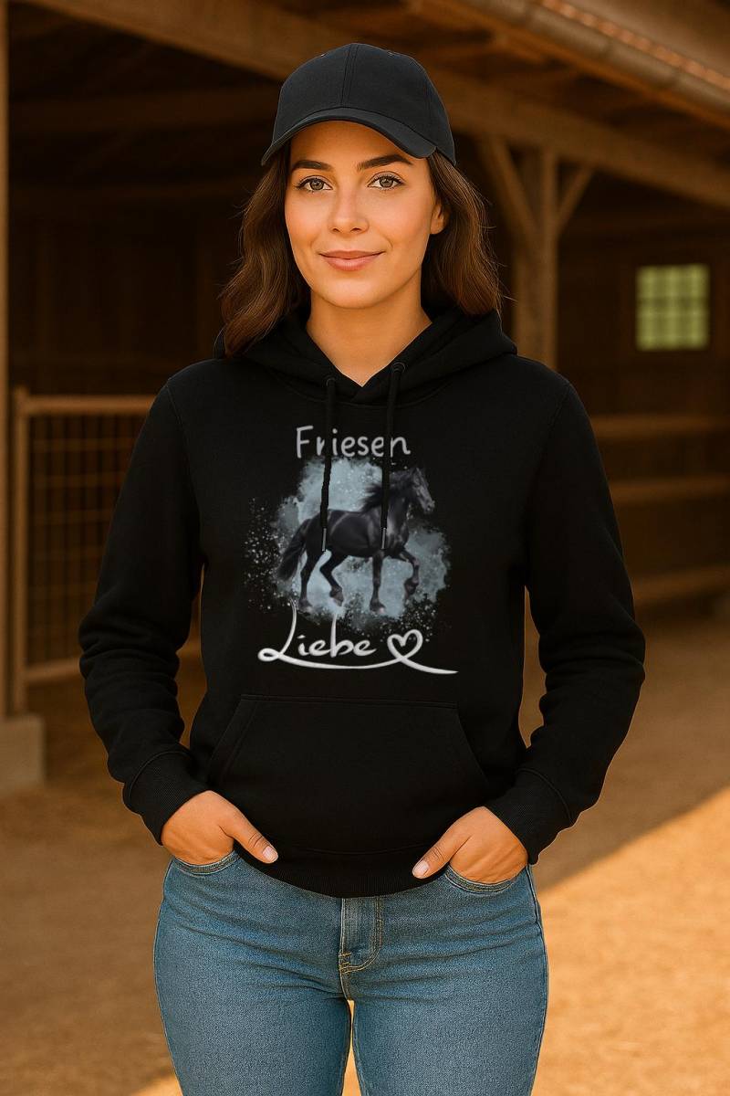Friesen Pferde Hoodie Damen - Pferdeliebe Pullover Pferd Geschenk Reiterin & Pferdemädchen Weihnachtsgeschenk Und Pferdeliebhaber von SweetandHappyPets