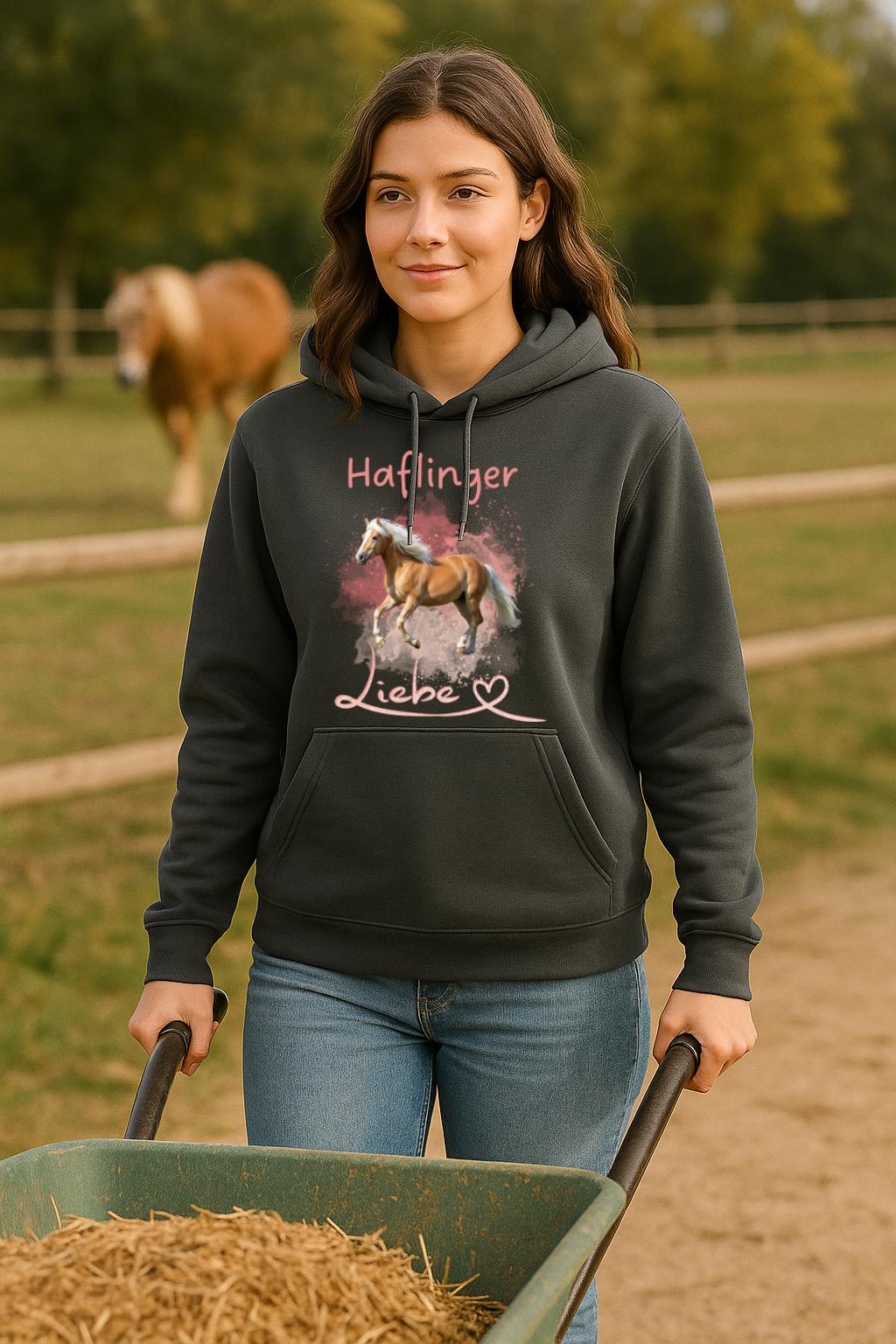 Haflinger Pferde Hoodie Damen - Pferdeliebe Pullover Pferd Geschenk Reiterin & Pferdemädchen Weihnachtsgeschenk + Pferdeliebhaber von SweetandHappyPets