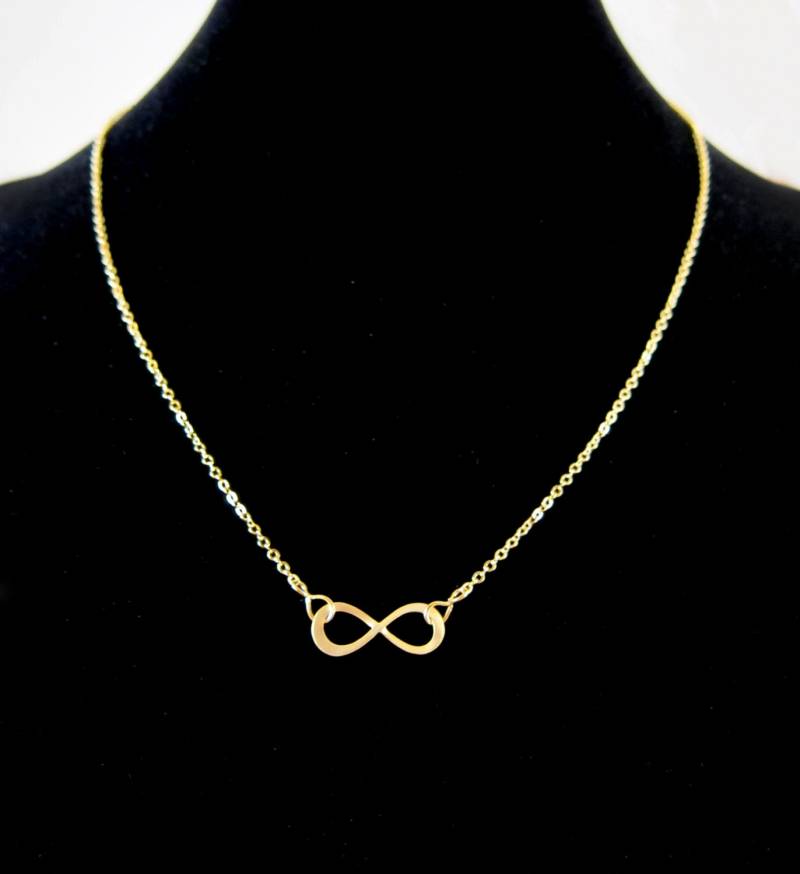 Unendlichkeit Symbol Matt Gold Kette Halskette von SweetandPretty