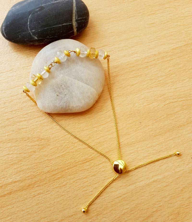 Citrin Topas Armband Vergoldetes Sterlingsilber-Fußkettchen von SweetgemsDesign