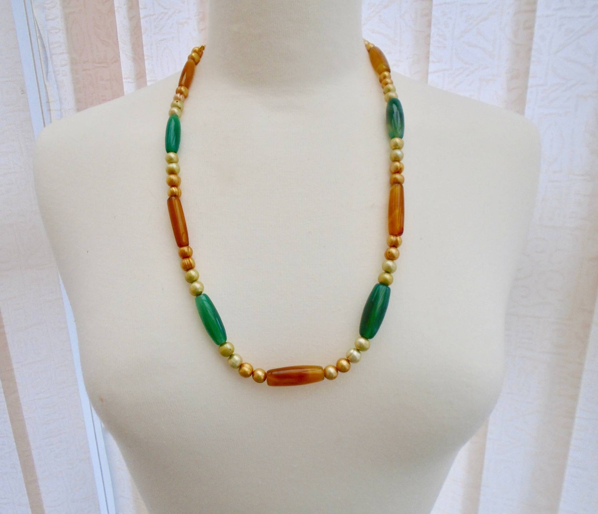 Handgefertigte Grüne Perlenkette Achat & Süsswasserperlenschmuck von SweetgemsDesign