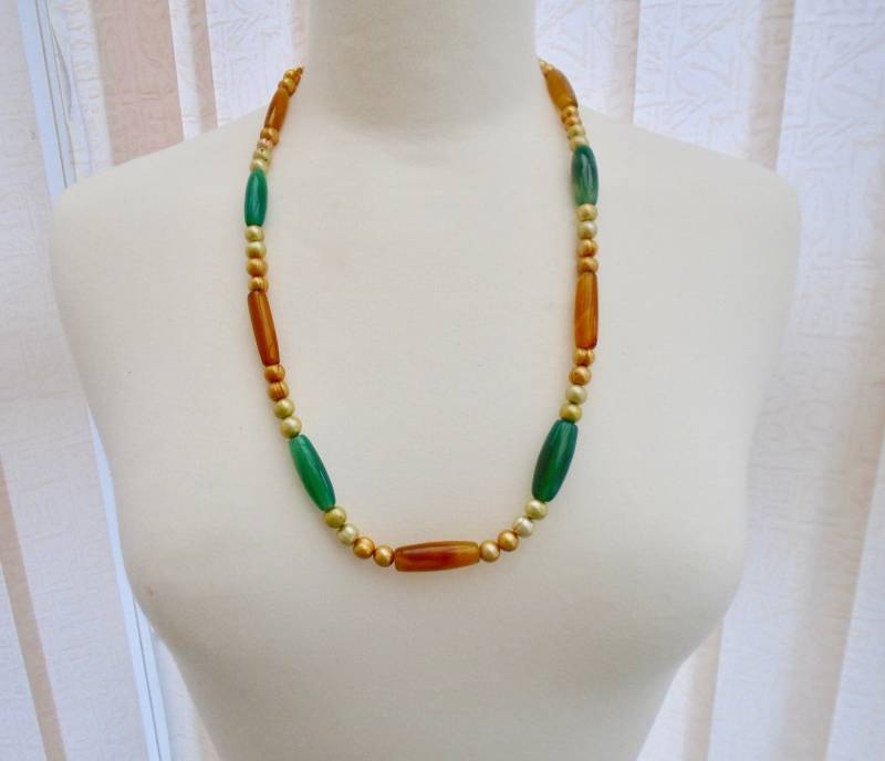 Handgefertigte Grüne Perlenkette Achat & Süsswasserperlenschmuck von SweetgemsDesign