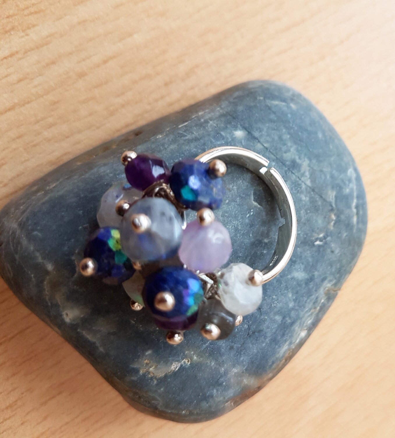 Regenbogen Quarz Sterling Silber Erweiterbar Ring von SweetgemsDesign