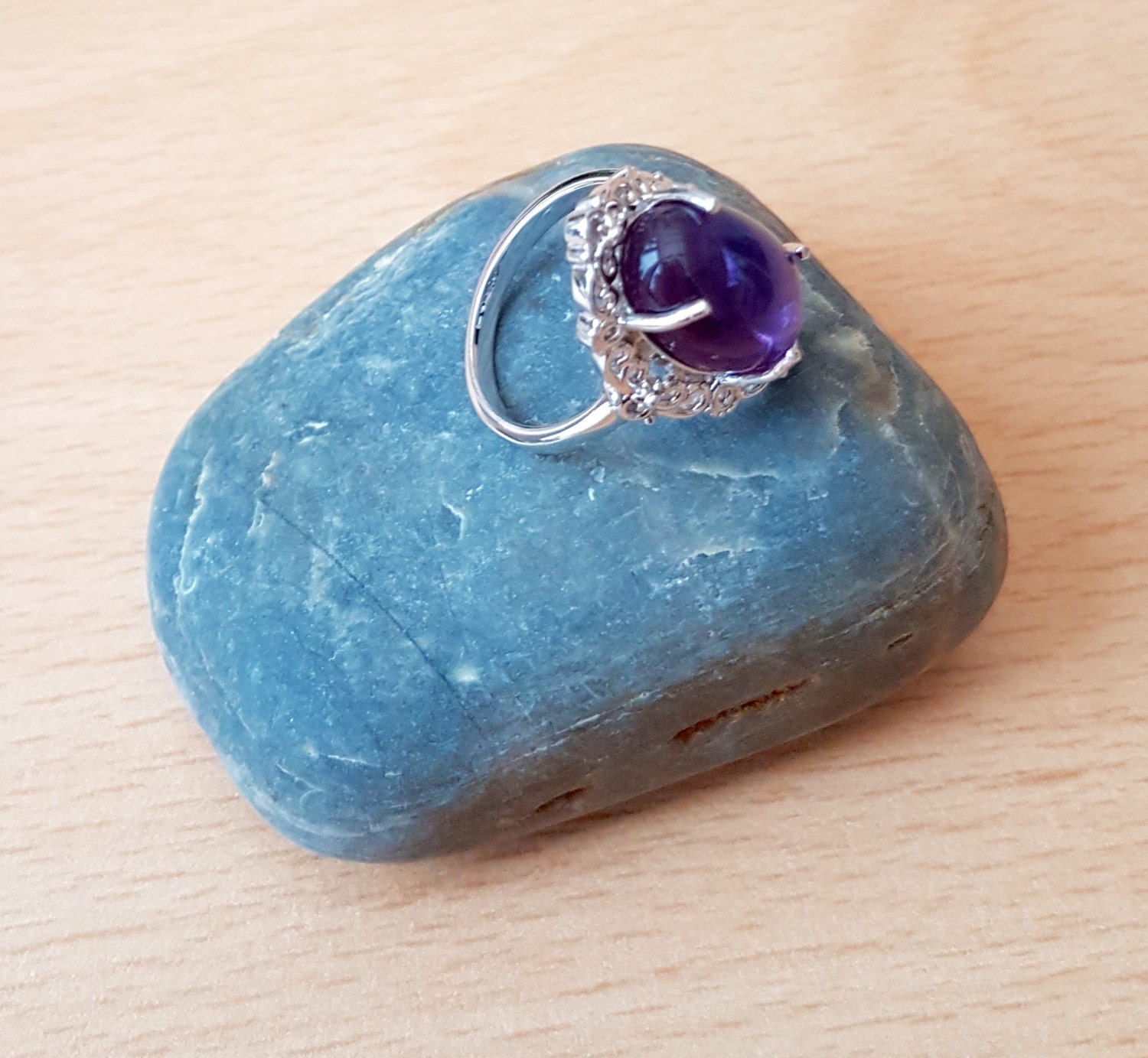 sterling Silber Amethyst Cocktail Ring - Februar Geburtsstein, Us Größe 7 von SweetgemsDesign