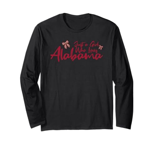 Just A Girl Who Loves Alabama, Coquette Bow Women's Fun Langarmshirt von Sweetheart Alabama Apparel