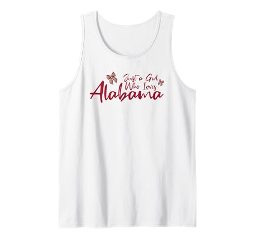 Just A Girl Who Loves Alabama, Coquette Bow Women's Fun Tank Top von Sweetheart Alabama Apparel